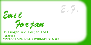 emil forjan business card
